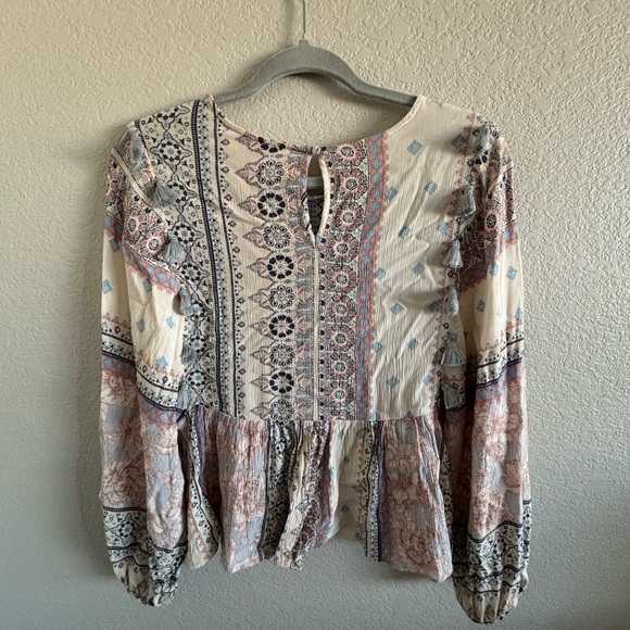 American Eagle Bohemian Print Long Sleeve Top - Picture 5 of 5